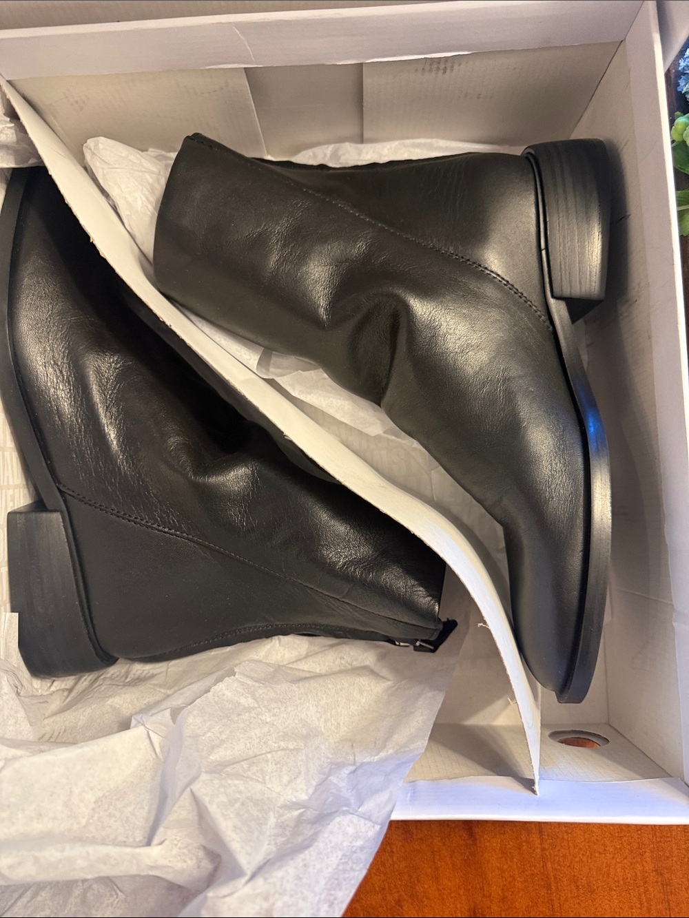 Steve Madden Black Leather Mid-Calf Heeled Boots